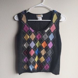 Knit Colorful Argyle Vest